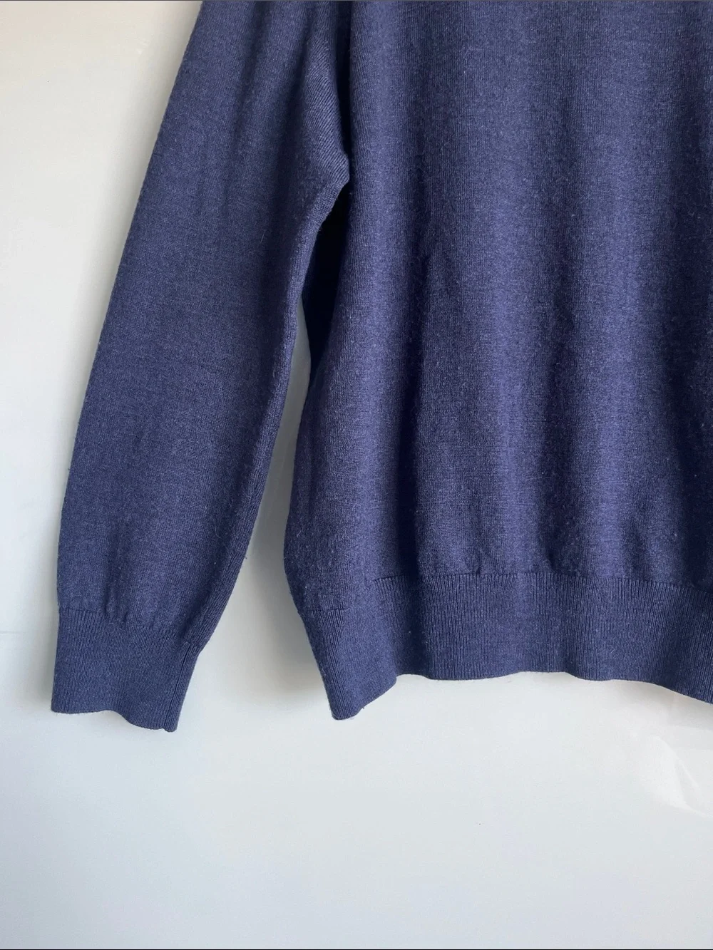 Banana Republic 100% Extra Fine Merino Wool Navy Blue Sweater Crew Neck Mens XL